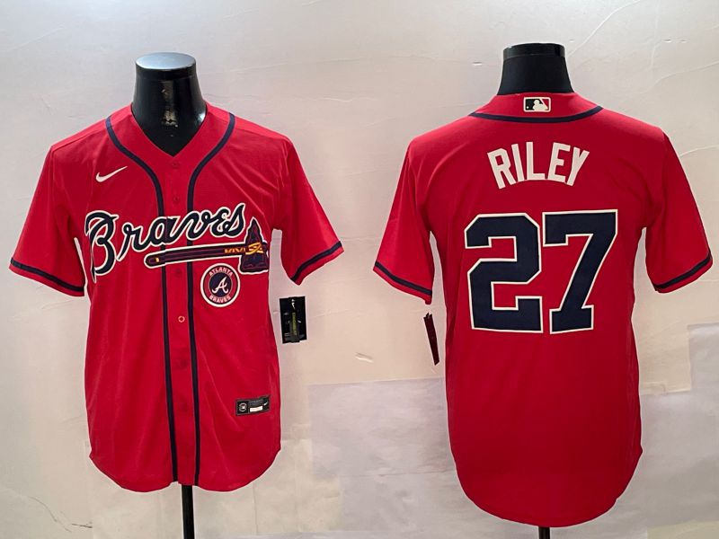 Men Atlanta Braves 27 Riley Red Game 2024 Nike MLB Jersey style 2